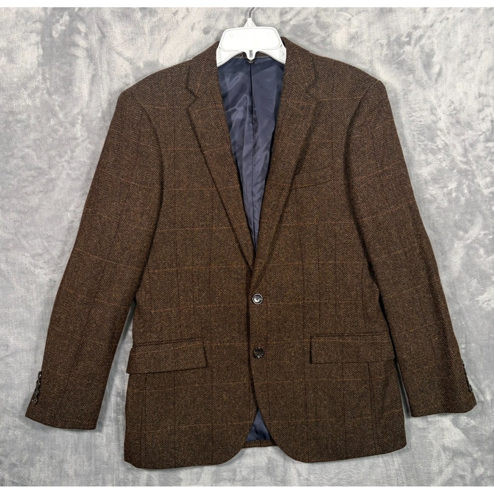 J Crew Ludlow Moon 2 Piece Suit Mens 38S Brown Tweed Blazer Coat Pants Plaid - Picture 2 of 16